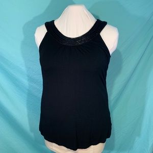 Beaded collar knit tank
